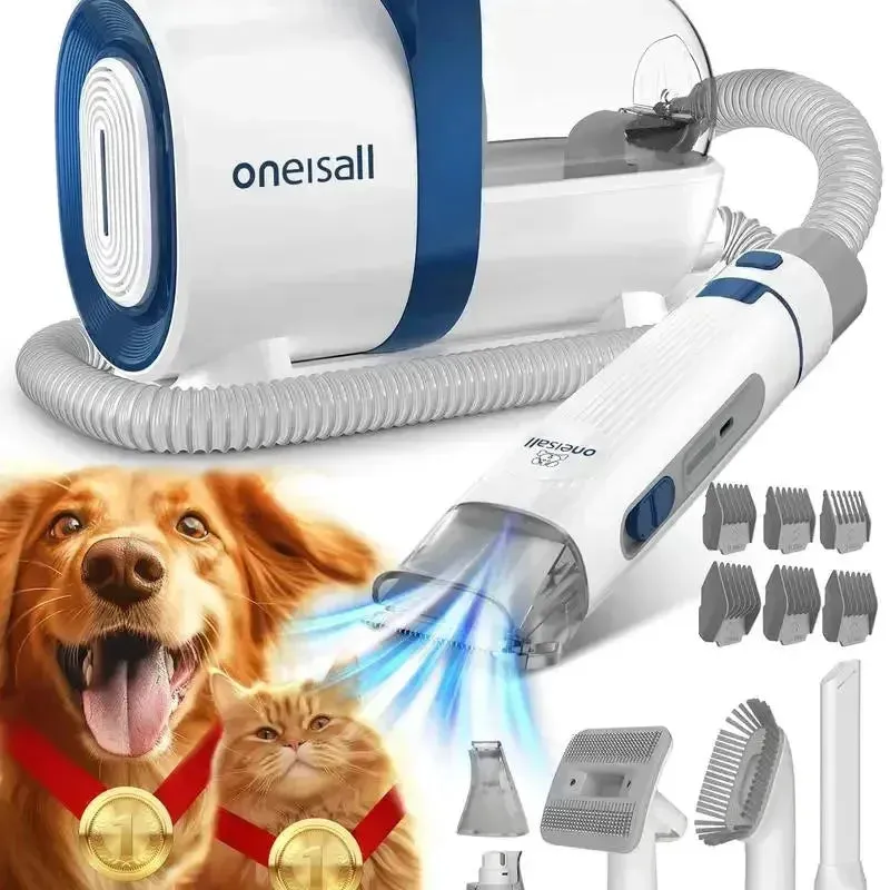 Oneisall Dog Hair Vacuum & Grooming Kit with Clipper & Nail Grinder