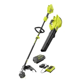 Open Box -  40V Cordless Attachment Capable 15" String Trimmer & 550 CFM 120 MPH Blower Combo Kit with 4.0 Ah Battery & Charger