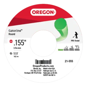 Oregon Trimmer Line - 21-555 - Green Gatorline - Round - .155" Gauge, 5 lb. Spool, 533 Feet