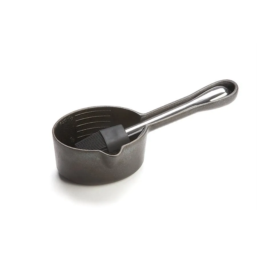 Outset Sauce Pot with Nesting Basting Brush, Cast Iron