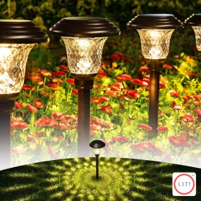 (Pack of 5) Stainless Steel Waterproof Balhvit Glass Solar Outdoor Lights