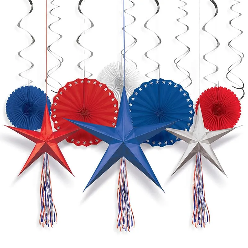 Patriotic Fan Decorating Kit 16ct