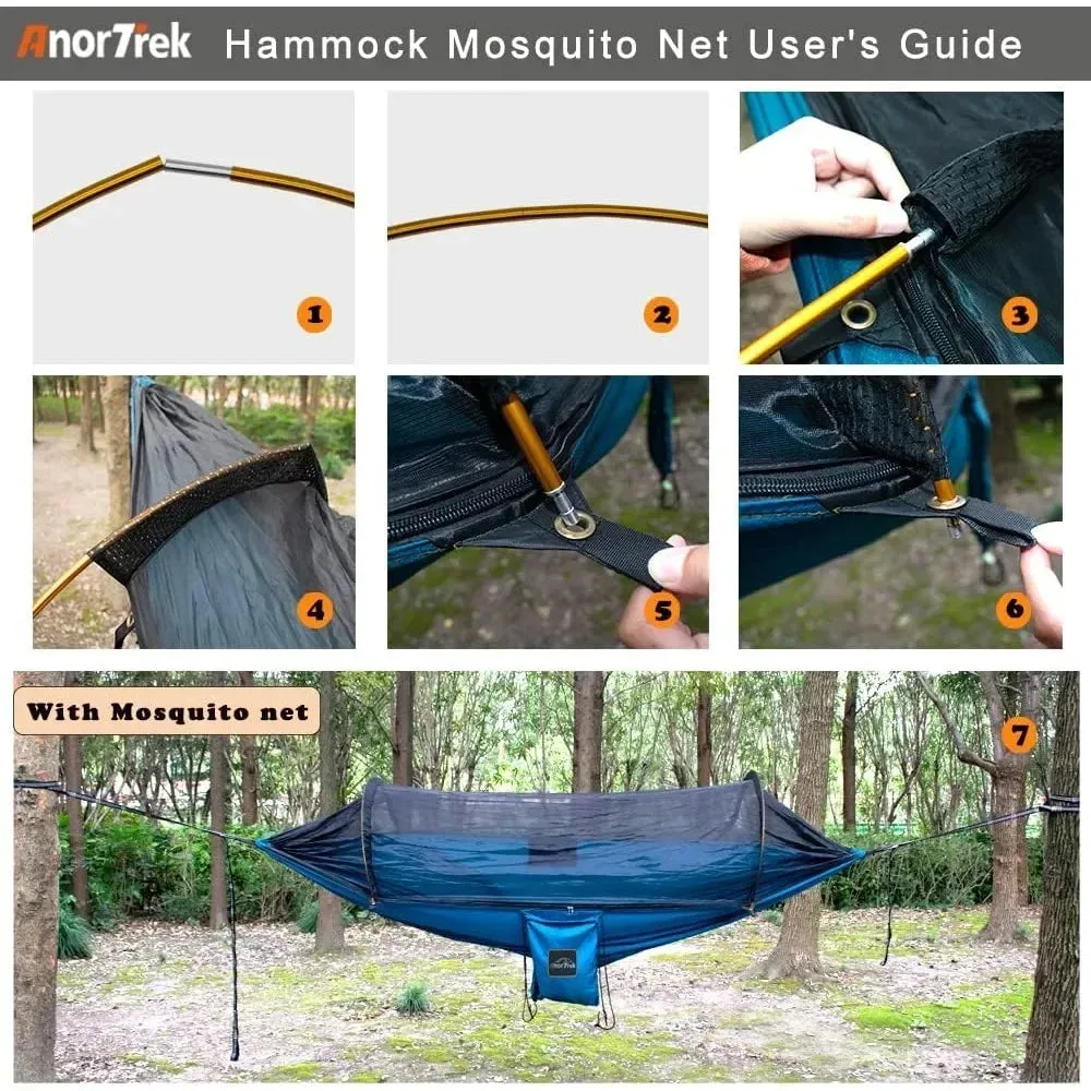 Professional Camping Hammock with Mosquito Net, Lightweight Portable Double Hammock with Two 10 FT Hammock Tree Straps, 230T Nyl