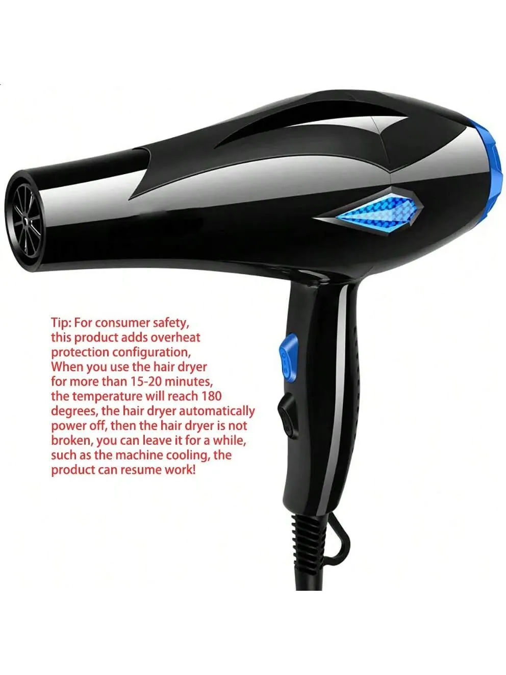 Professional Hair Dryer Set, Blow Dryer Dc Motor Fast Drying With 2 Speed, Hair Blow Dryer Hair Care Gift For Home Use