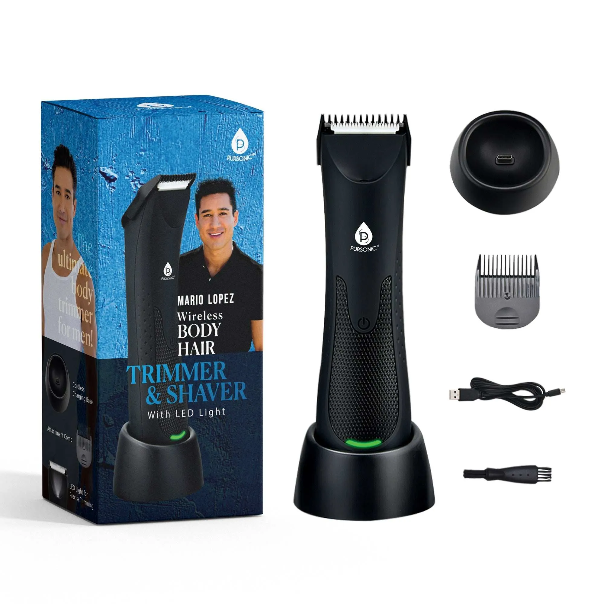 Pursonic Mario Lopez Wireless Body Hair Trimmer & Shaver