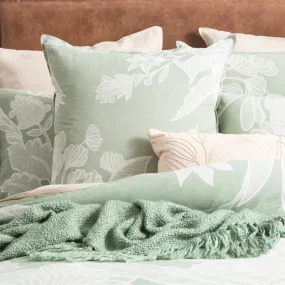 Renee Taylor Bentley Cotton Jacquard Sage Green European Pillowcase