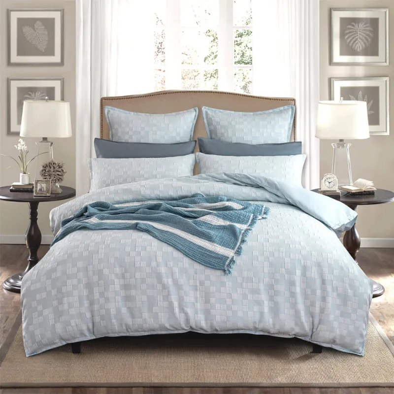 Renee Taylor Jervis Checks French Blue European Pillowcase