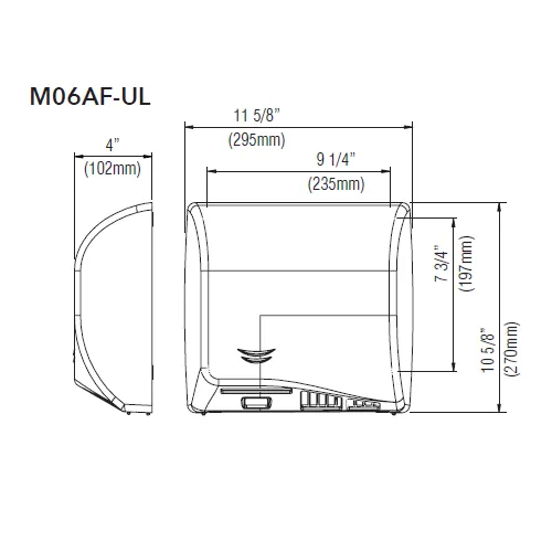 Saniflow® M06AF SPEEDFLOW® Hand Dryer - Cast Iron White Epoxy High-Speed Universal Voltage ADA