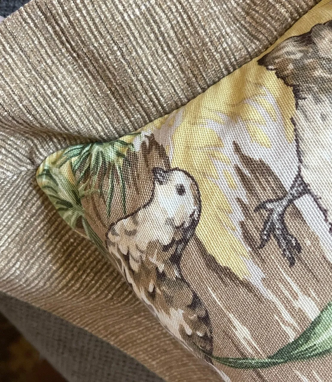 Scalamandre Edwin's Covey Custom Hand Made Pillow Quail Woodland Flowers