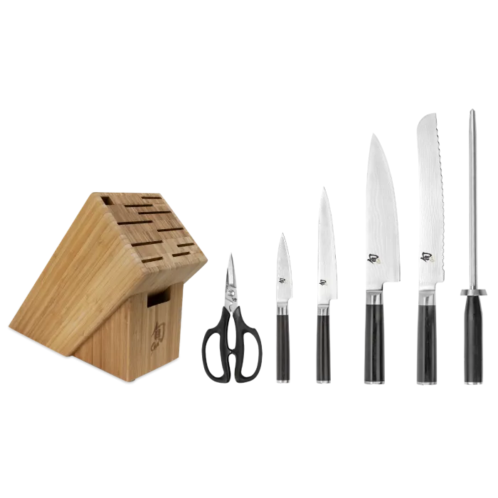 Shun Classic 7 Piece Essential Bamboo Block Knife Set