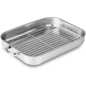 Silampos Europa Stainless Steel Roasting/Baking Tray with Griddle