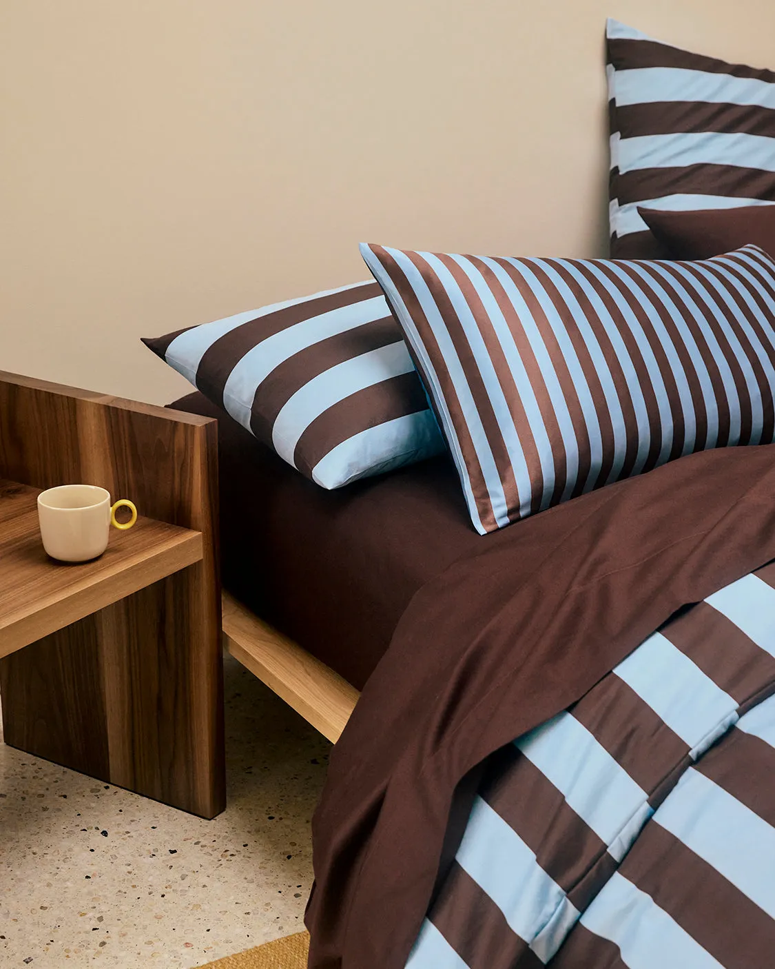 Silk Pillowcase - Iced Chocolate Stripes