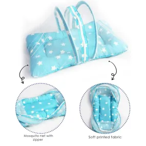 Sky Blue Stars Mosquito Net Bed