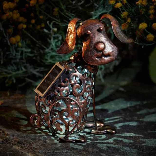 Smart Garden Metal Scroll Dog Solar Light