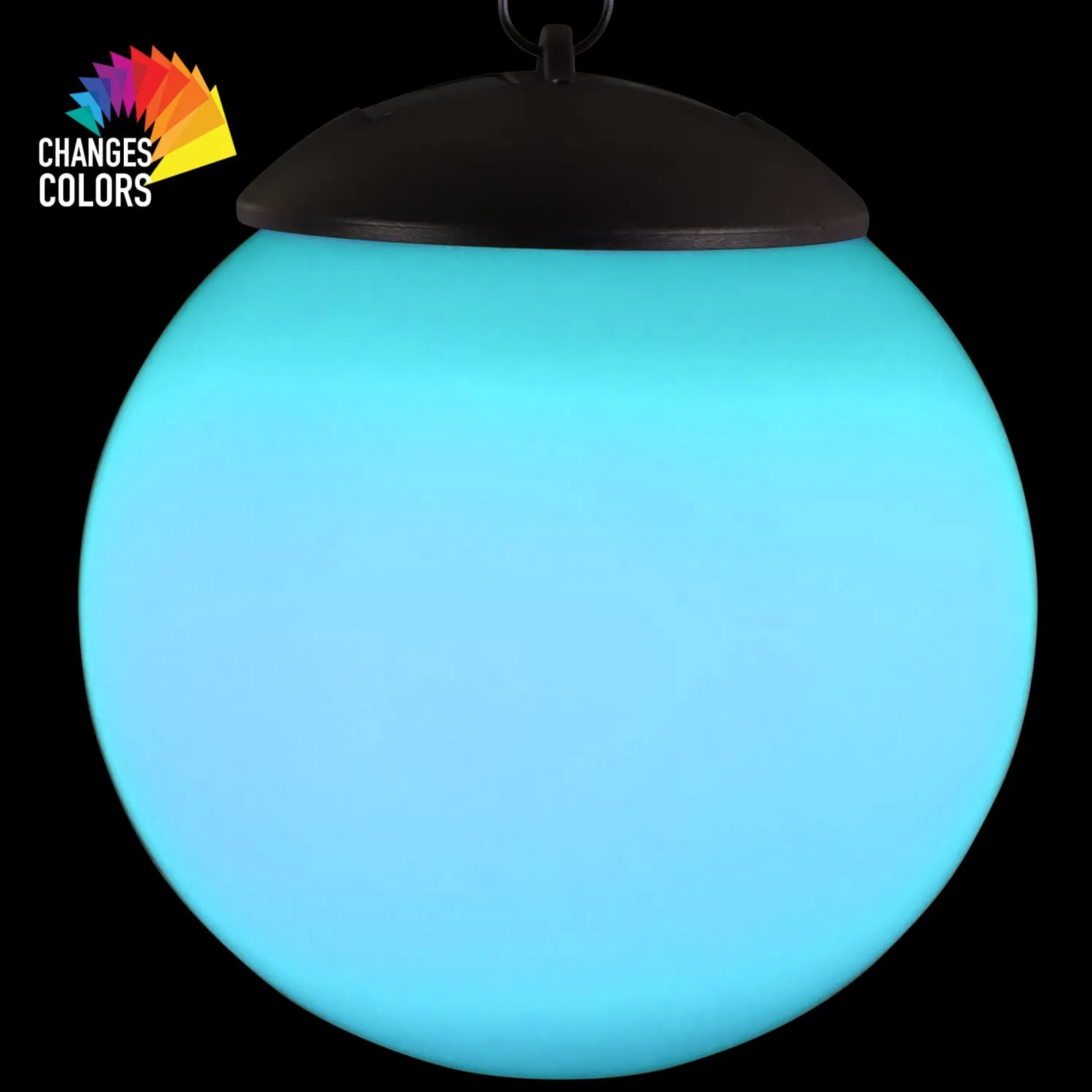 Solar Color Changing Plastic Hanging Ball Light, 6 by 19 Inches