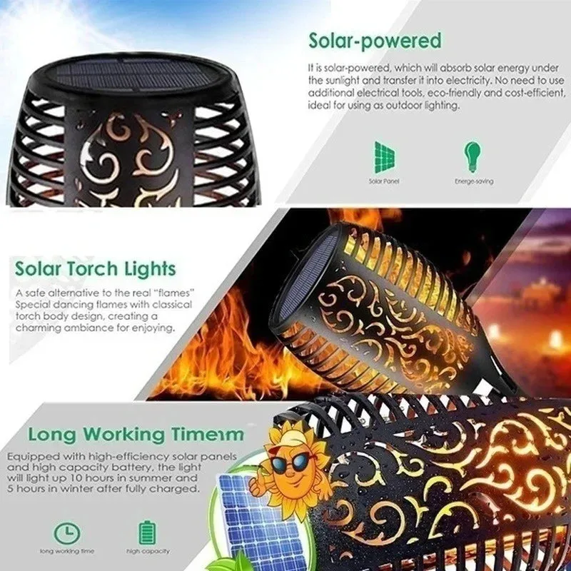 Solar Flame Torch Light(s) Flickering Waterproof