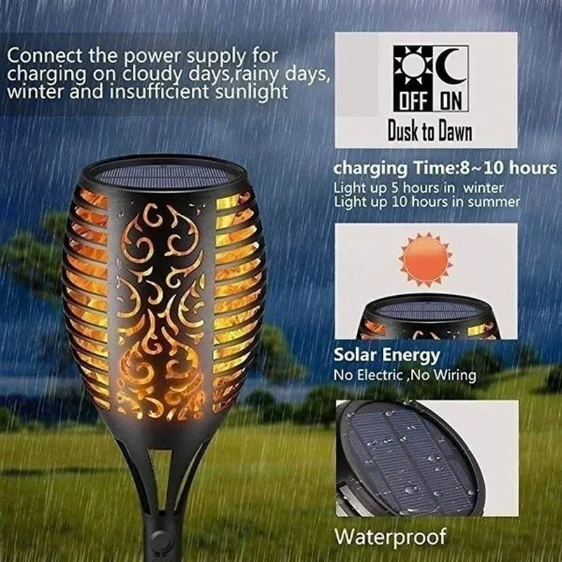 Solar Flame Torch Light(s) Flickering Waterproof