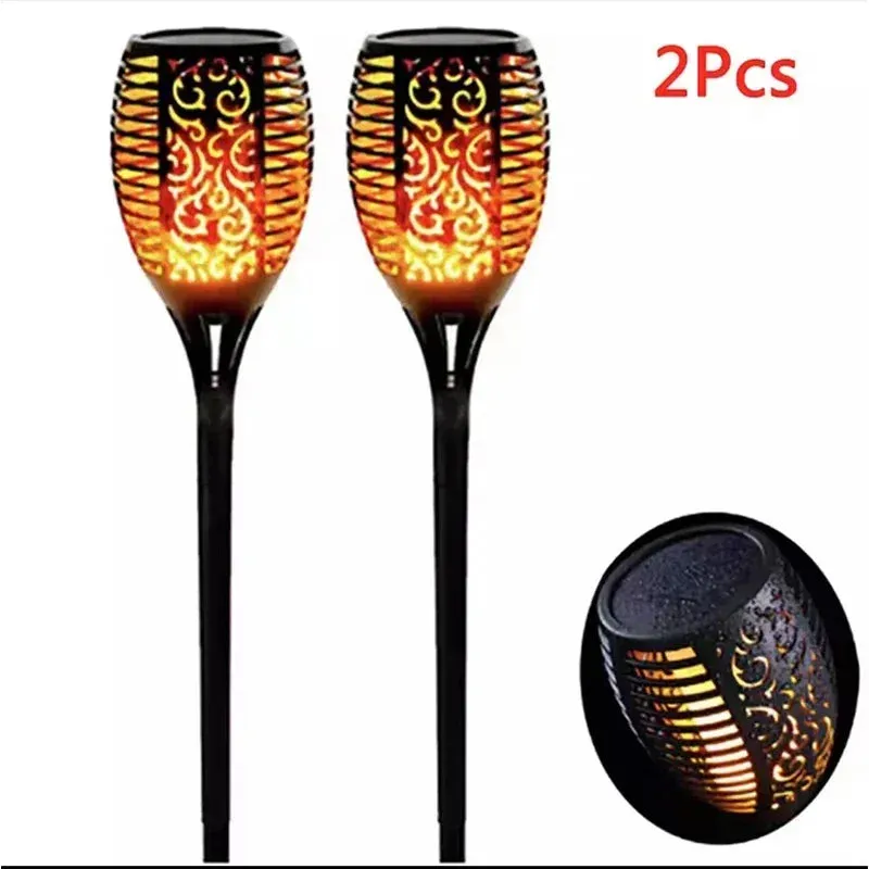 Solar Flame Torch Light(s) Flickering Waterproof