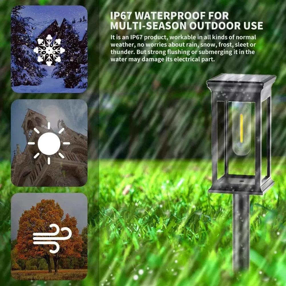 Solar Outdoor Garden Light Waterproof Solar Pathway Light Tungsten Landscape Warm White Night Light for Lawn Patio Pathway Decor