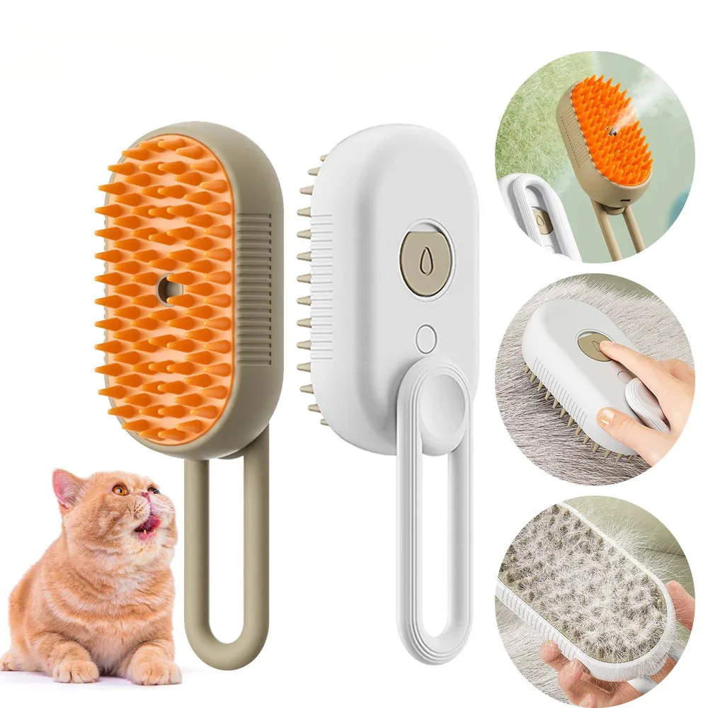 Steamy Cat Brush 3 in 1 Electric Anti-splashing Cat Brush with Steam