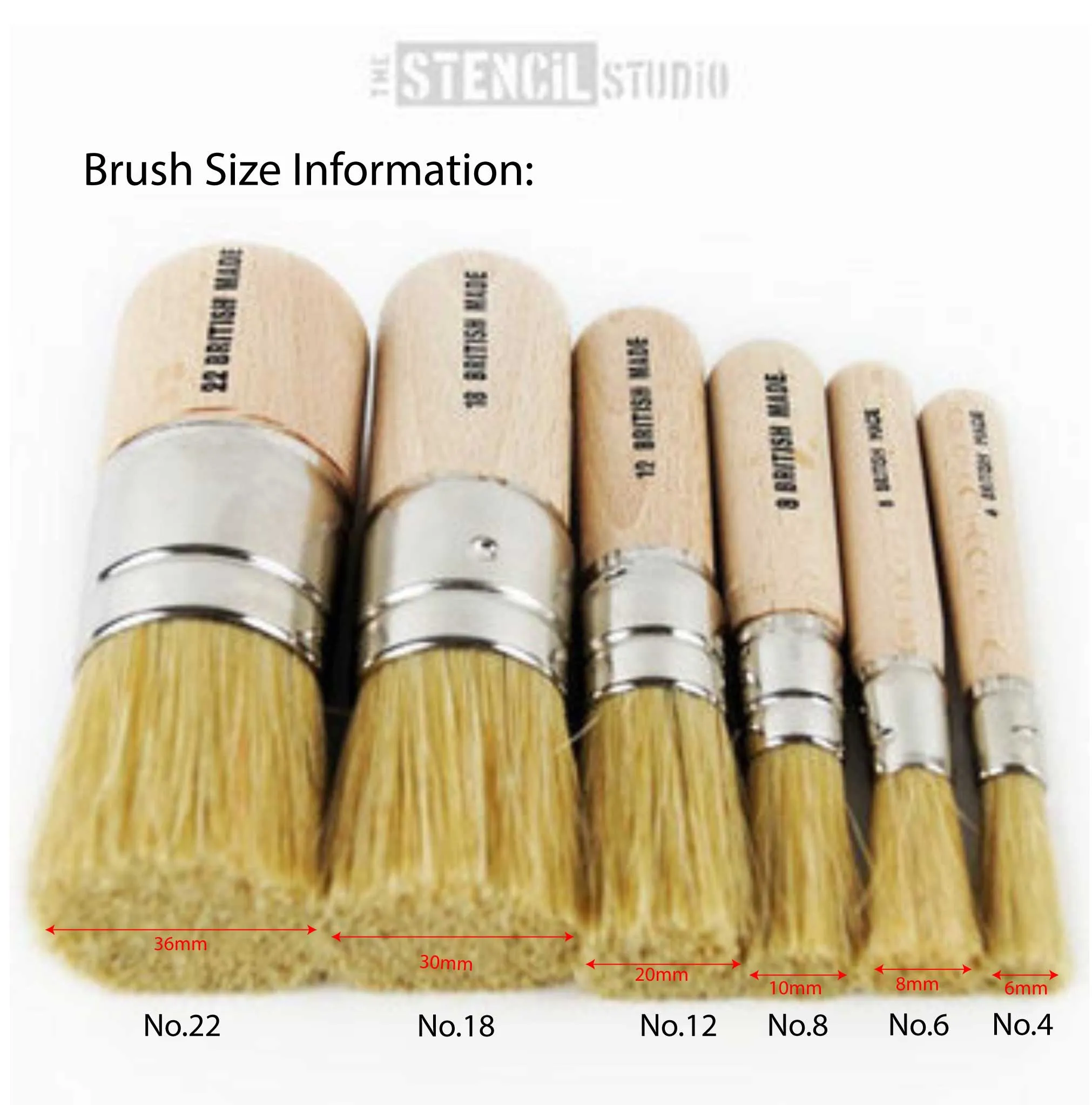 Stencil Brush Set of 6 - **Save 20%**