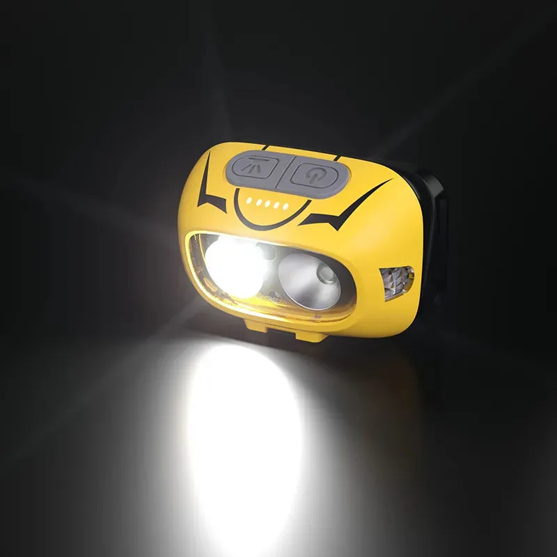 SuperFire HL05-S LED Headlamp Induction Strong Light Charging White And Yellow Dual Light Head-Mounted Night Fishing