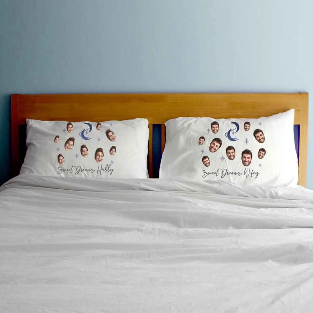 Sweet Dreams Hubby and Wifey Photo Pillowcases