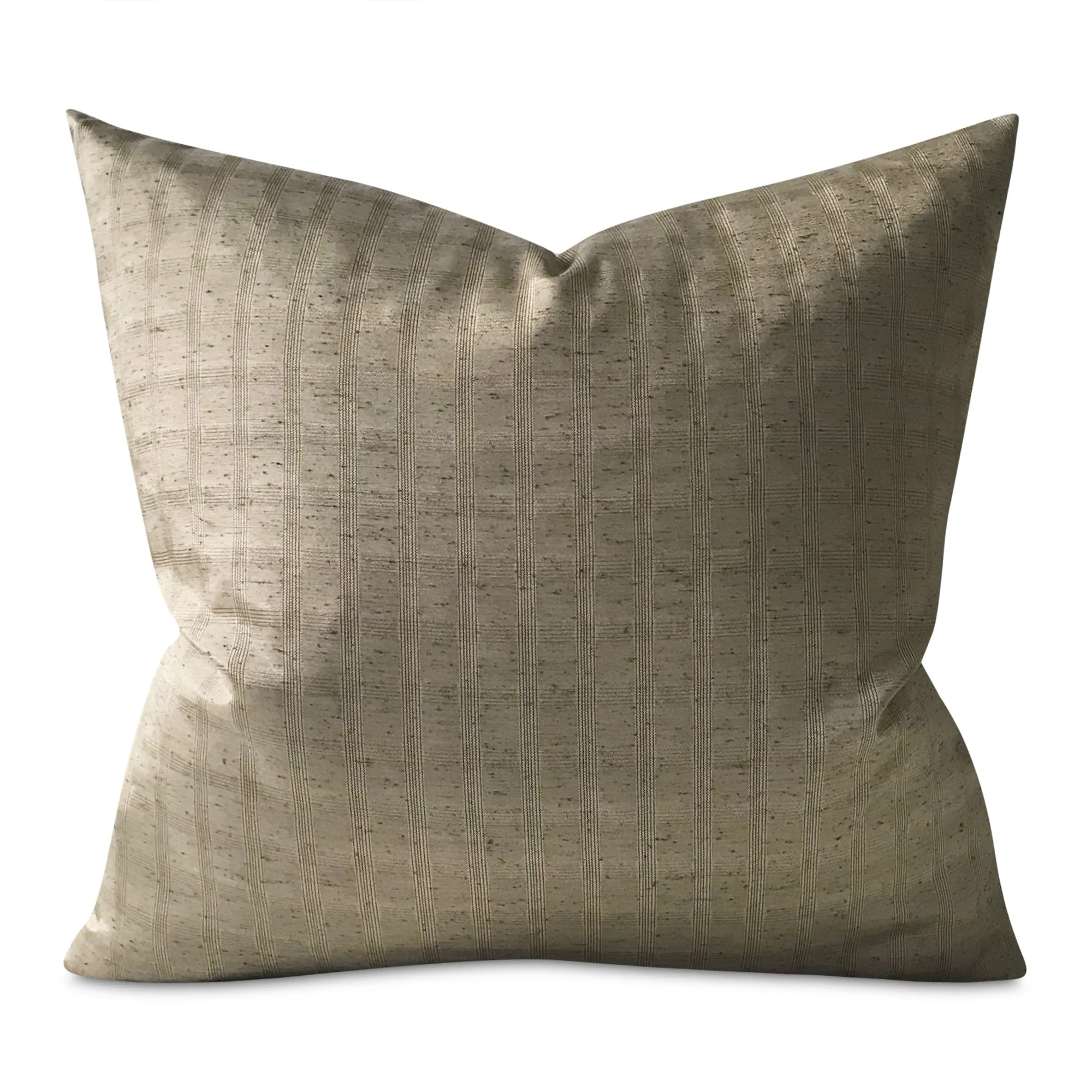 Taupe Oxford Check Throw Pillow Cover 24x24