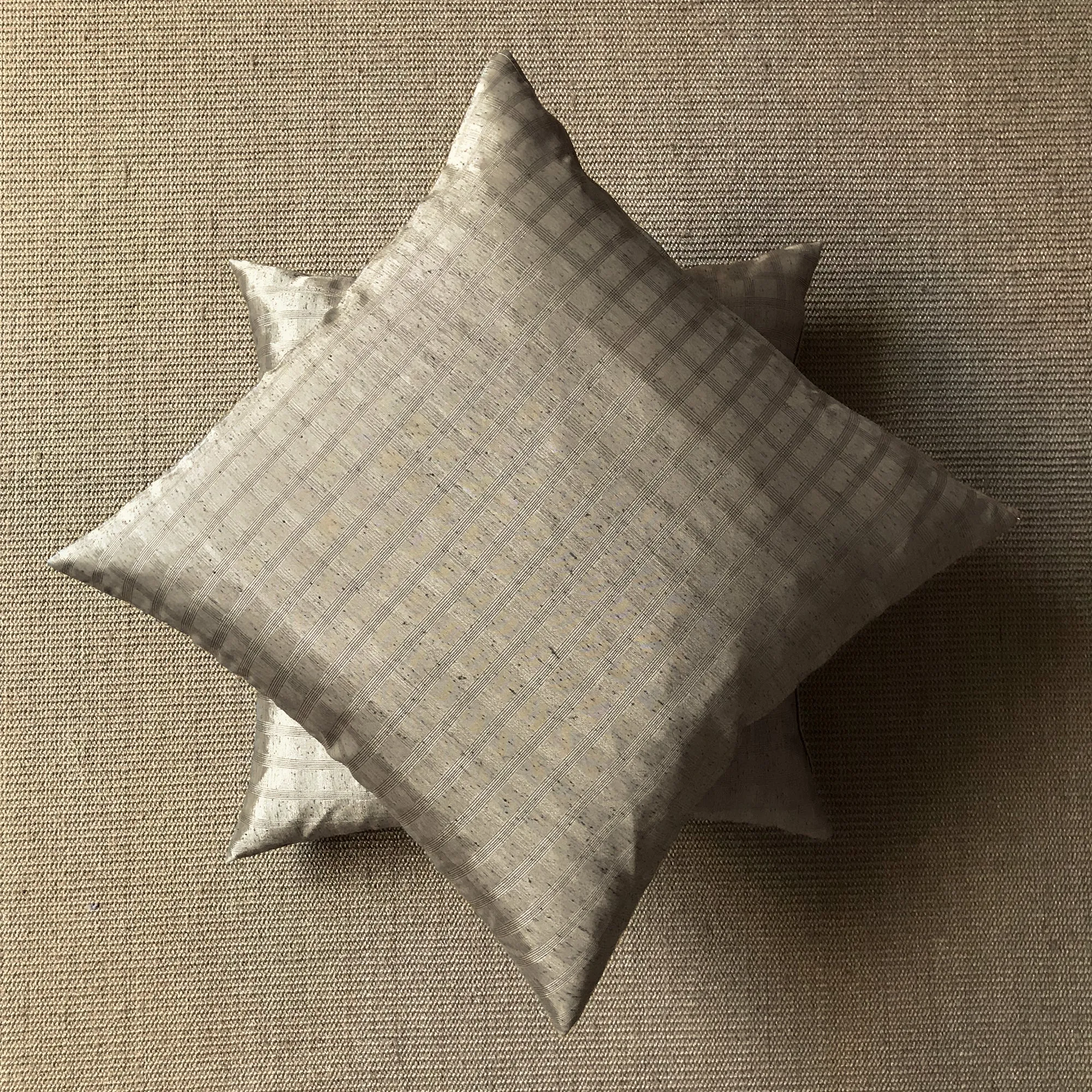 Taupe Oxford Check Throw Pillow Cover 24x24