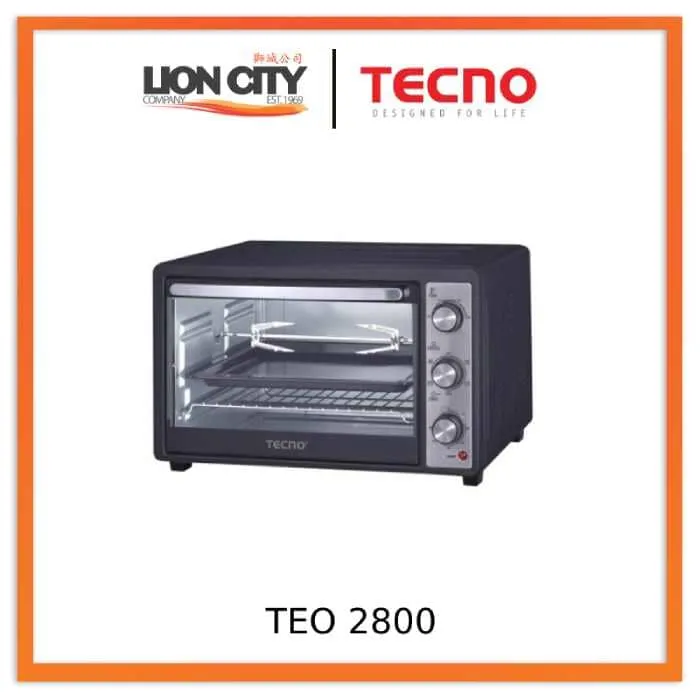 Tecno Uno TEO 2800 Oven Black 5 Functions, 28L