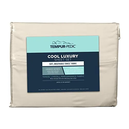 Tempur-Pedic Cool Luxury Sheet Set, Queen, Sand Dollar