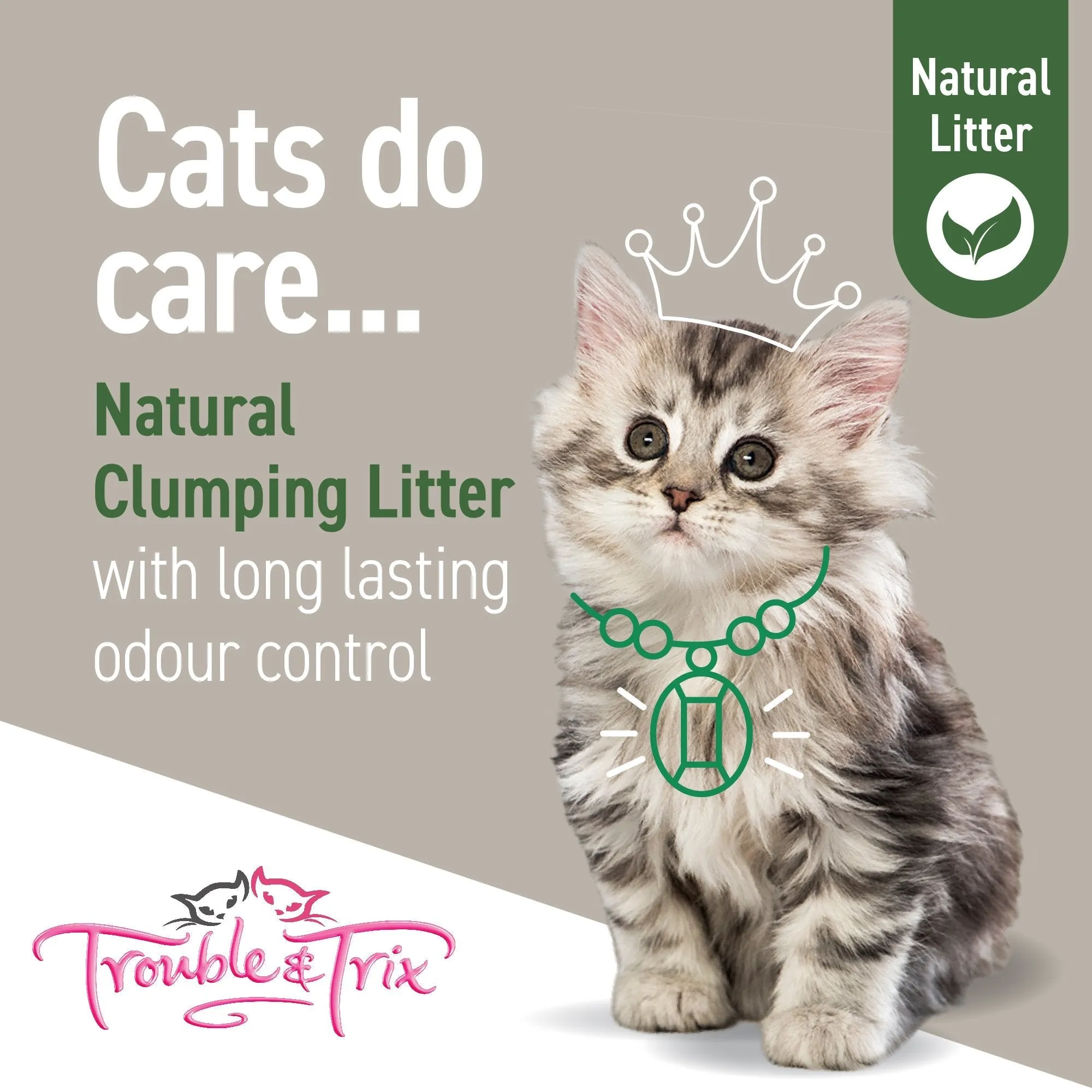 Trouble and Trix Plant Extract Odour Neutralising Natural Pellet Cat Litter 10L/4.8kg