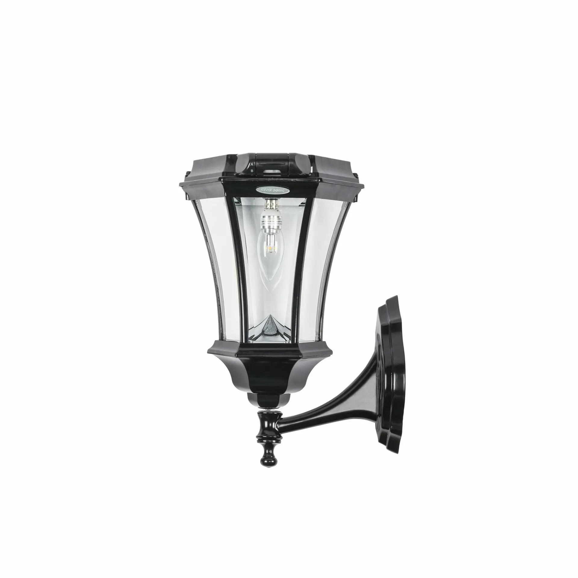 Victorian LED Solar Post Light W/ Motion Sensor, 100 Lumens, CCT Selectable 2700K, Black Finish, 3 Mounting Options Included