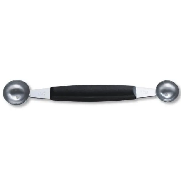 VICTORINOX POTATO/MELON BALLER WITH 2 SCOOPS BLACK HANDLE