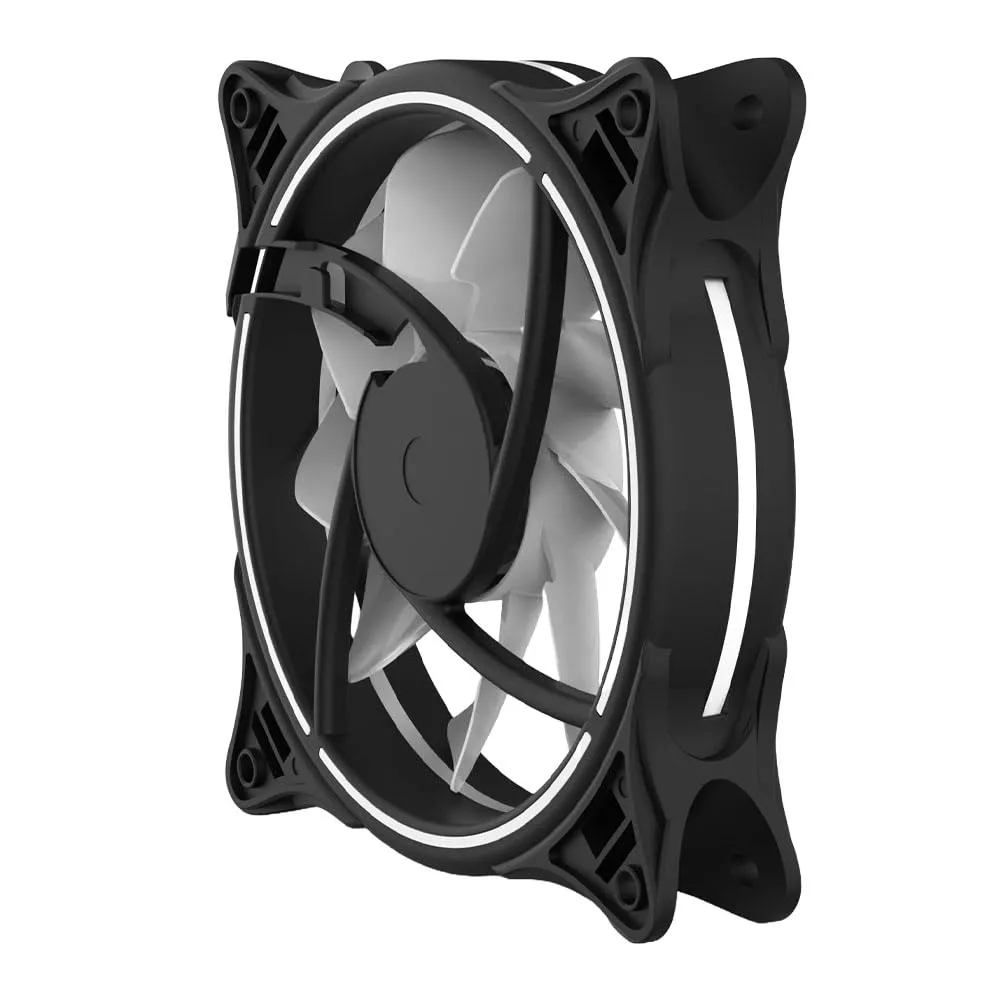 Vida Infinity01 12cm ARGB Dual Ring PWM Case Fan, Hydraulic Bearing, Infinity Mirror Effect, 500-1500 RPM, Black