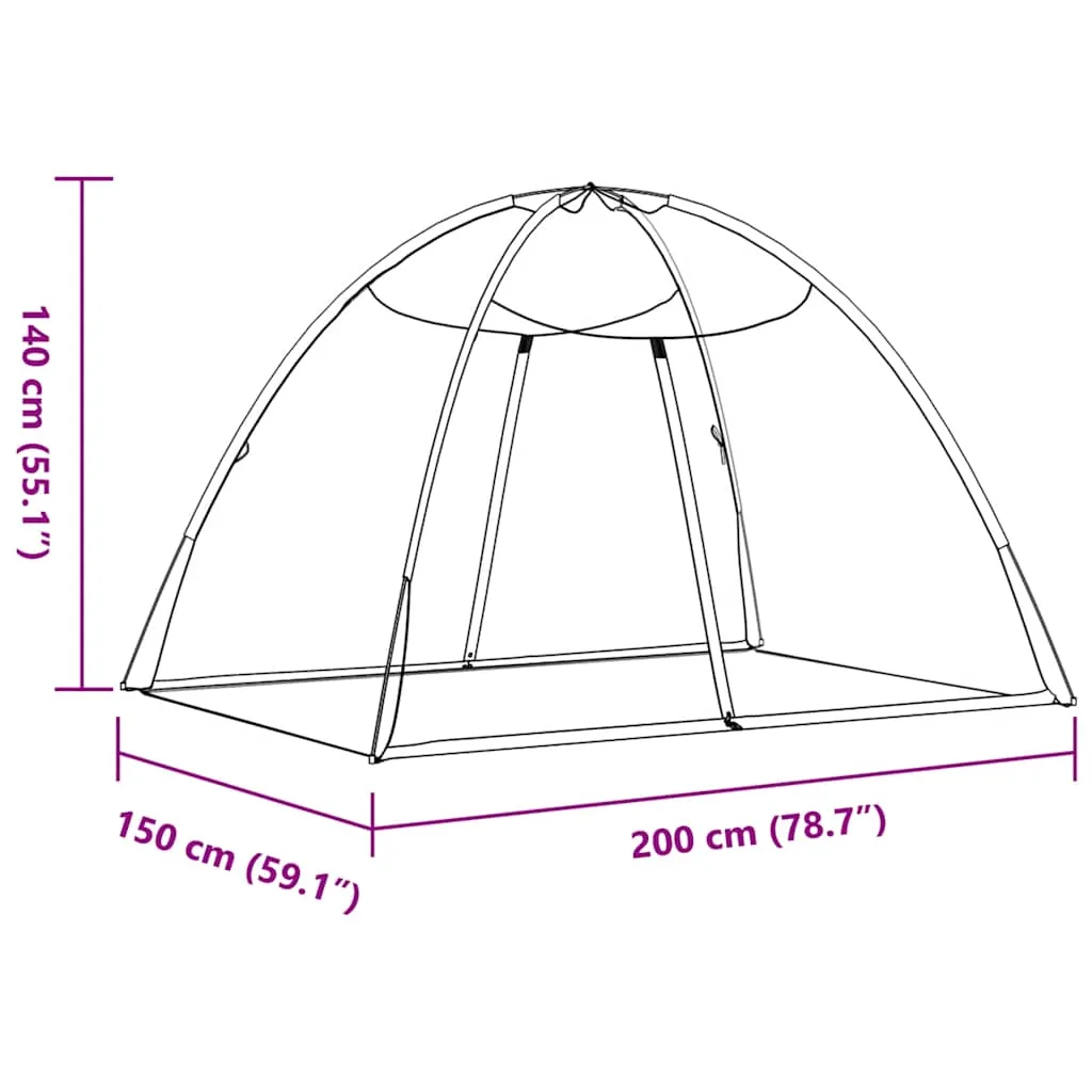 vidaXL Mosquito Net Mongolia with Doors 220 Mesh White 200x150x140 cm