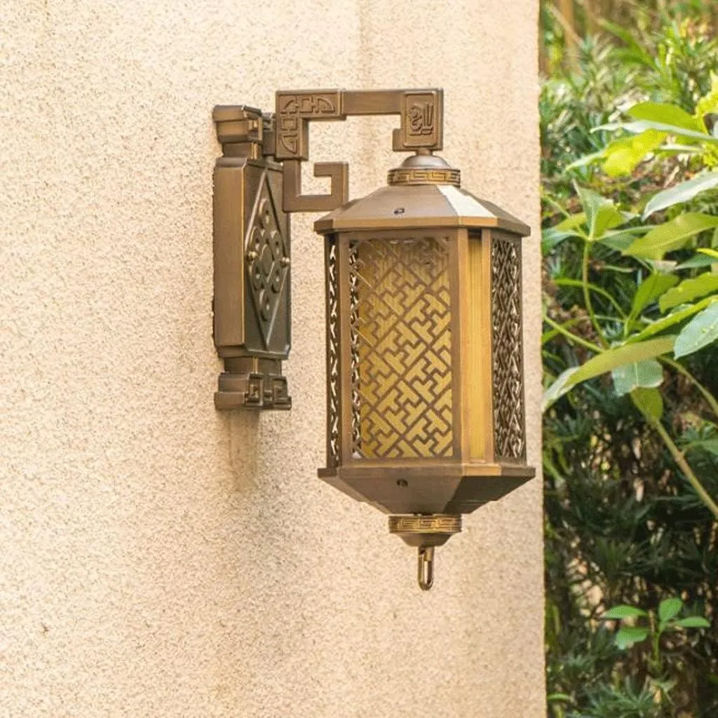 Vintage Pulse Antique Brass Outdoor Wall Lamp(WMD11701)