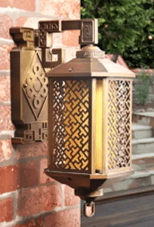 Vintage Pulse Antique Brass Outdoor Wall Lamp(WMD11701)