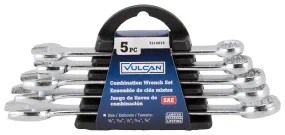 Vulcan JL16061 Combination Wrench Set, 5-Piece, Steel, Chrome, Silver :EA: QUANTITY: 1