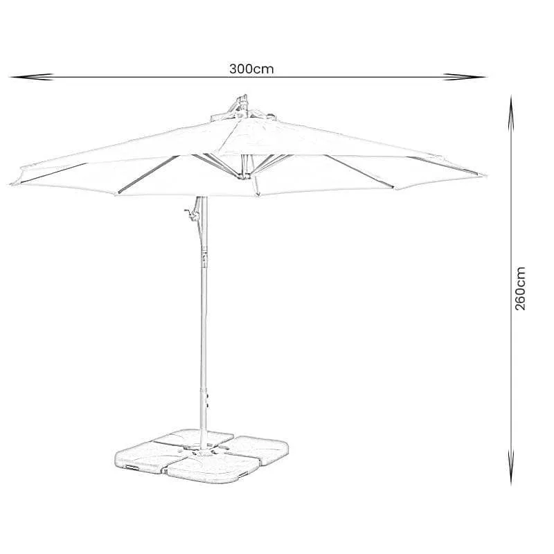 Weatherking Cantilever Parasol 3M - Taupe