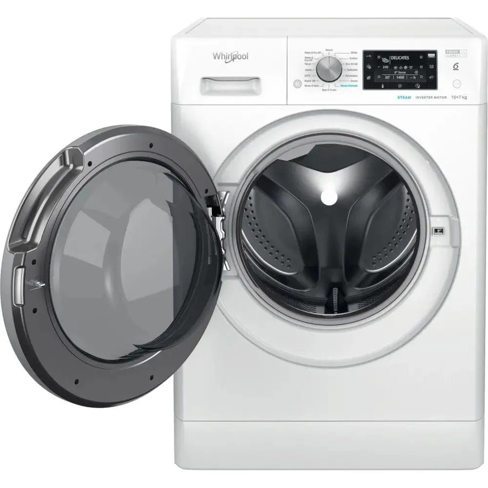 Whirlpool FFWDD1074269BSVUK 10kg/7kg Washer Dryer, 1400 rpm, 60cm Wide - White