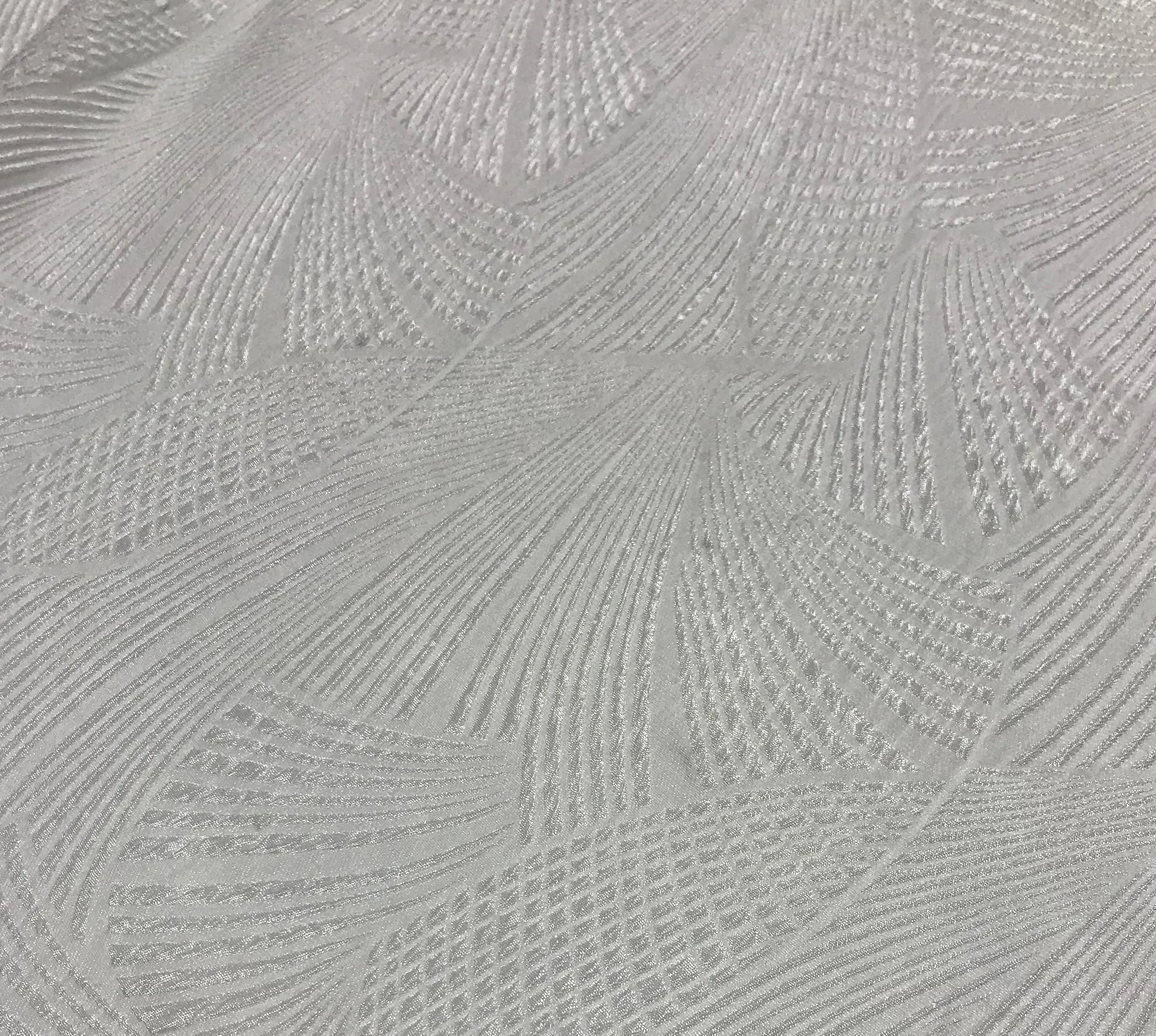 White Fans - Silk Matelasse Fabric