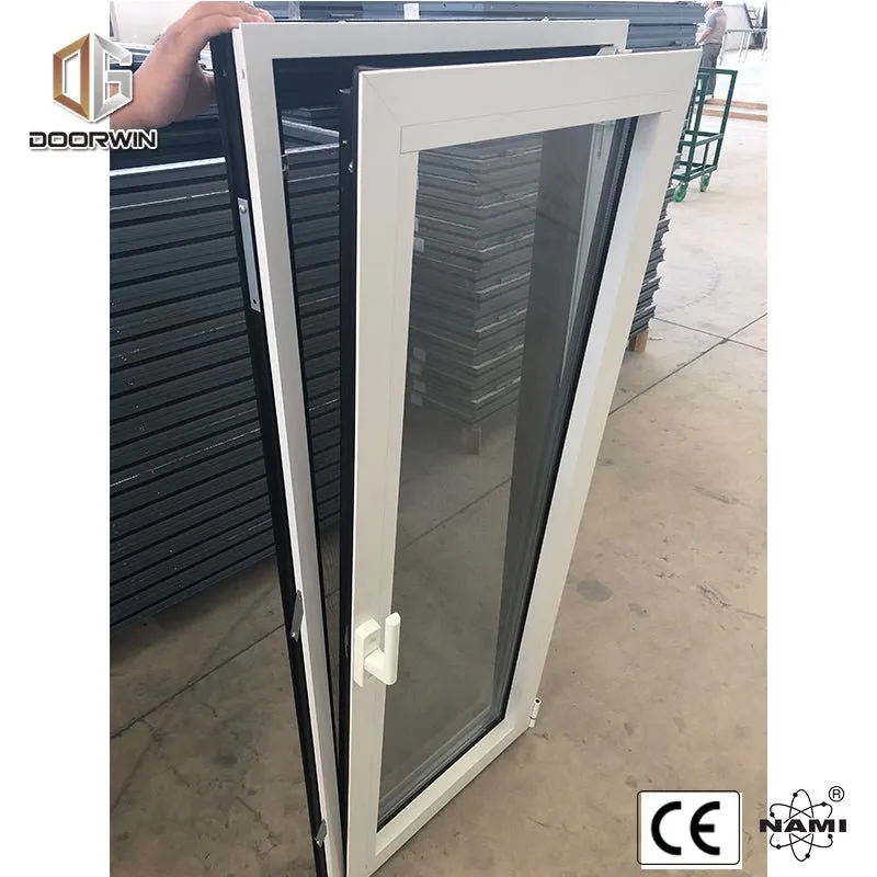 WHITE(interior) BLACK(exterior) THERMAL BREAK ALUMINUM  TILT TURN WINDOW with fixed mosquito net