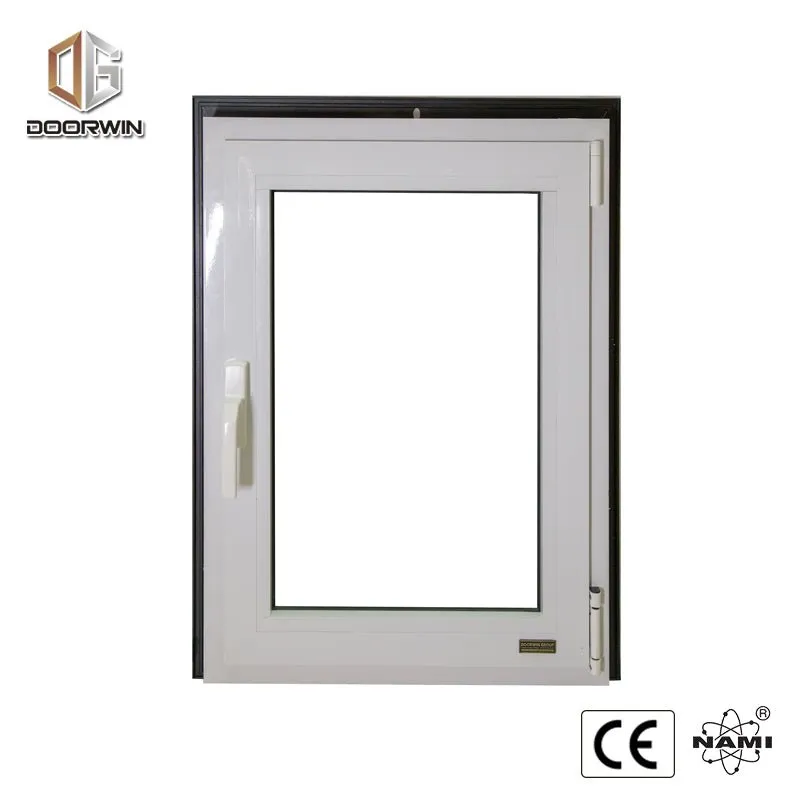 WHITE(interior) BLACK(exterior) THERMAL BREAK ALUMINUM  TILT TURN WINDOW with fixed mosquito net