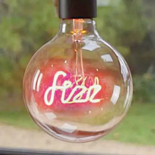 Word Text LED Filament Bulbs Twenty Styles and Colours by Steepletone