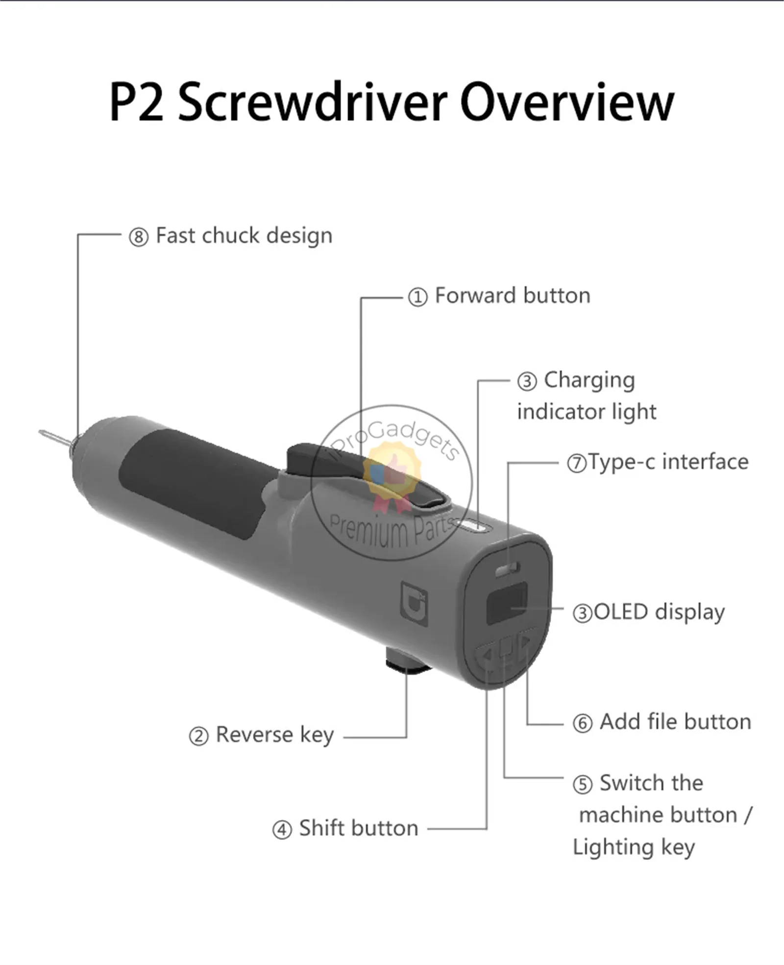 Xiaoong P2 Wireless Rechargeable Brush Disassembly Electric Precision Screwdriver Kit For Android Iphone